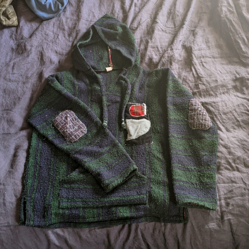 Custom Patched Drug Rug Hoodie